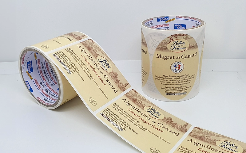 étiquettes adhésives en rouleaux pour magret de canard