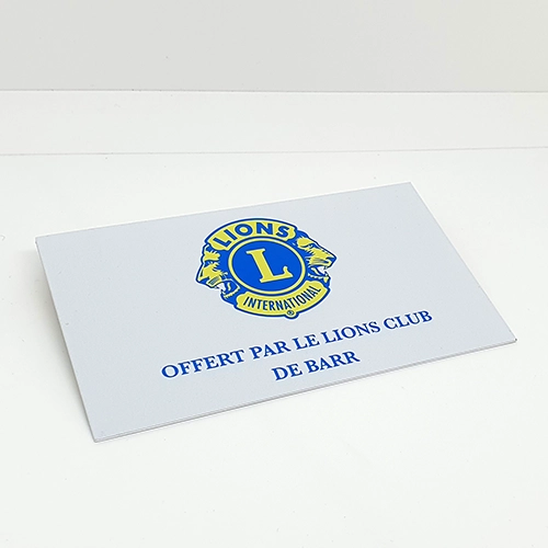 plaque lion's club en aluminium