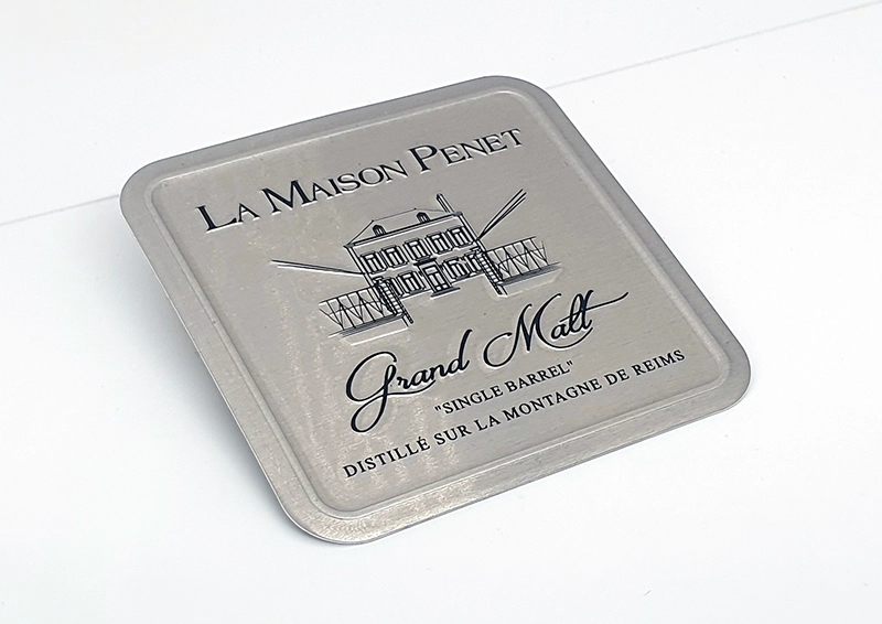 plaque aluminium impression ultra fine et gaufrage
