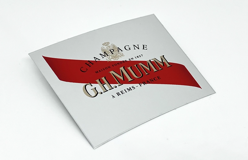 etiquette en aluminium champagne mumm