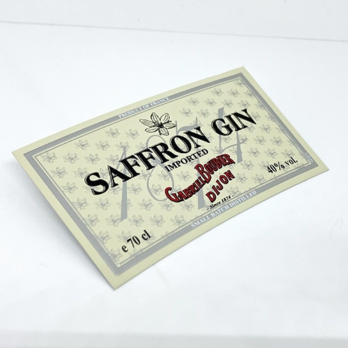 etiquette en alu bouteille de gin