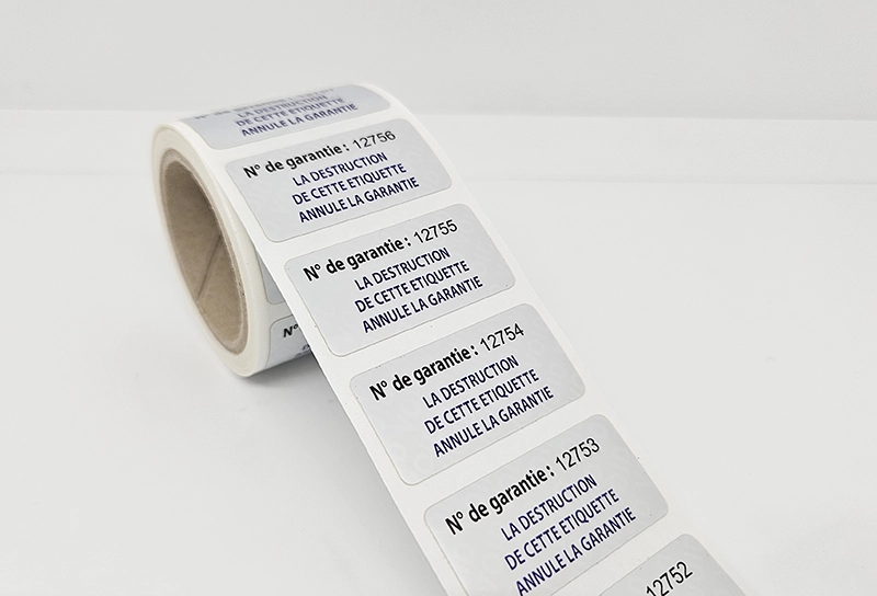 étiquettes de garantie numérotées